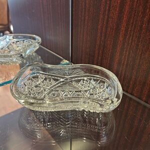Vintage Clear Cut Glass Relish/Candy Dish